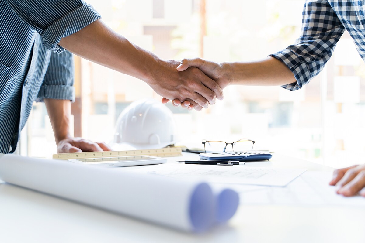 A business handshake